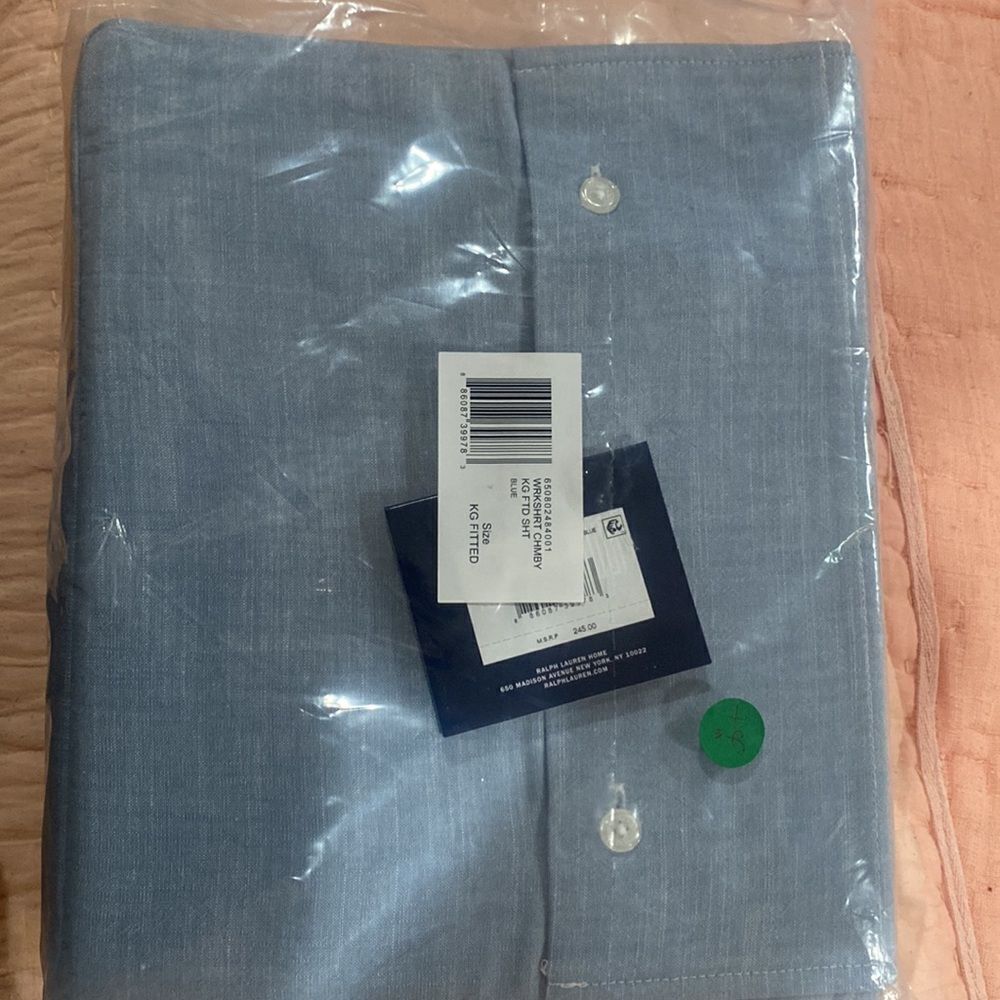 Ralph Lauren Workshirt Chambray  Fitted Sheet - Picture 6 of 6